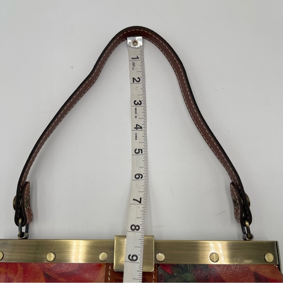 Patricia Nash Ferrara Frame Floral Leather Satchel Shoulder Purse Botanical Fall - Picture 15 of 16